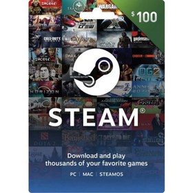 تصویر استیم والت 100 دلاری ا Steam Wallet 100 US Steam Wallet 100 US