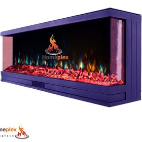 تصویر شومینه برقی سه بعدی چهار طرفه طول 140 