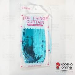 تصویر پرده متالایز تولدی رنگ آبی 