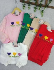 تصویر بلوز دخترانه گل لاله 