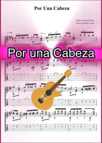 تصویر نت گیتار Por Una Cabeza همراه با اجرای تصویری نت 