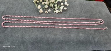 تصویر زنجیر بدن نگین دار تنیسی صورتی 