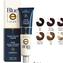 تصویر رنگ مو فاقد آمونیاک بلو سری بلوند مشکی 