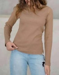 تصویر بلوز زنانه آستین بلند یقه گرد کبریتی 