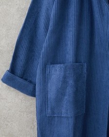 تصویر حوله حمام کتان انگلیش هوم مدل Summer سایز L-XL آبی Summer Cotton Bathrobe L-XL Navy Blue