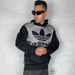 تصویر هودی مردانه اسپرت داخل کرکی مشکی | آدیداس - فری سایز مناسب L تا 2XL Men’s Hoodie sport Fleece Lined – black | Adidas