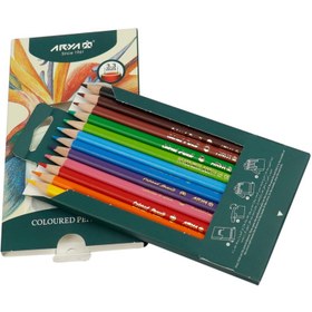 تصویر مداد رنگی آریا آرتیست ۱۲ رنگ جعبه مقوایی 