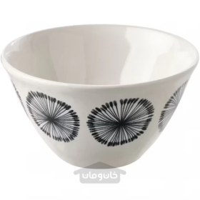 تصویر کاسه طرح دار سفید ایکیا مدل FRIKOSTIG IKEA IKEA FRIKOSTIG bowl white patterned