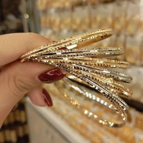 تصویر پک ۷ تایی النگو طلا روس زنانه با دوام ۵ سال 