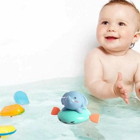 تصویر عروسک حمام فیل قایق سوار کودک 