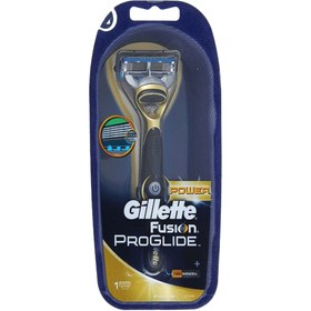 تصویر Gillette Fusion Proglide Power Gold Razor + 1 Cartridge 