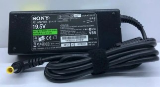 تصویر شارژرلپ تاپ سونی اورجینال سر زرد مدل SO ورودی 100-240 خروجی 19.5V4.74 سایز 6.5*4.4 