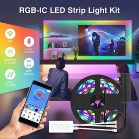 تصویر ریسه ال ای دی RGB هوشمند موزیکال مخصوص سقف ابری با طول 5 متر 