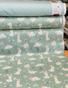 تصویر پارچه ملحفه عروسکی ترک طرح خرگوش سبز 