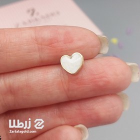 تصویر پلاک طلا طرح قلب سه بعدی سفید کد P1750 