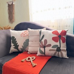 تصویر ست دو عددی کاور کوسن کلاژ مدل گل و برگ 
