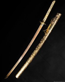 تصویر شمشیر سامورایی مدل Gold Dragon 