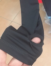 تصویر تیشرت آستین بلند استریج انگشتی (فینگردار)، جذب و کشی - مشکی / L 