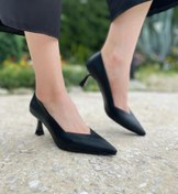 تصویر کفش زنانه پاشنه بلند سیاه بامبی 