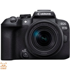 تصویر دوربین دیجیتال بدون آینه کانن مدل Canon EOS R10 به همراه لنز 150-18 میلیمتر 