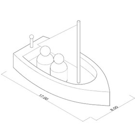 تصویر اسباب بازی چوبی قایق چوبی کد Dmz1012 