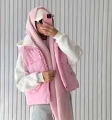 تصویر پافر کلاه دار - صورتی 