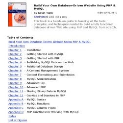 تصویر دانلود کتاب Build your own database driven website using PHP & MySQL 2003 کتاب انگلیسی وب سایت خود را با استفاده از PHP و آمپر؛ خروجی زیر 2003
