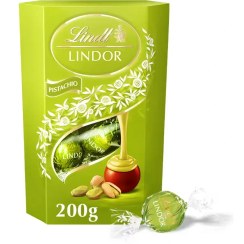 تصویر شکلات کادویی لینت لیندور طعم پسته ۲۰۰ گرم 