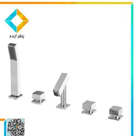 تصویر ست شیرآلات مخصوص وان حمام کلار مدل فلت کروم 