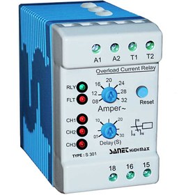 تصویر رله کنترل بار 5 الی 55 آمپر صانت الکترونیک مدل S-301 MAX Sanet Electronic S-301 MAX Overload Current Relay 5 to 55 amps