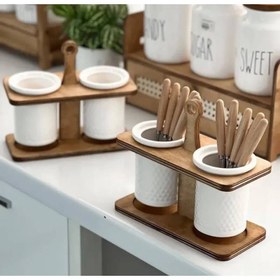 تصویر جا قاشق سرامیکی و چوب دو قلو‎ 