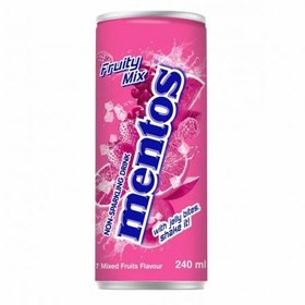 تصویر نوشیدنی پالپ دار هلندی منتوس mentos مدل Fruity Mix با طعم میکس میوه های قرمز 240 میل 