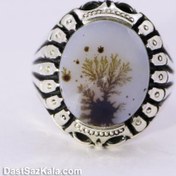 تصویر انگشتر شجر نقره دستساز تک درخت 