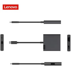 تصویر هاب 4 پورت USB-C برند Lenovo 