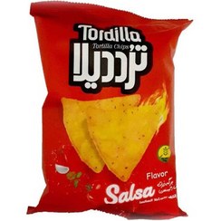 تصویر برگه ذرت سالسا(گوجه فلفلی)فاقدگلوتن100گرم ترددیلا 