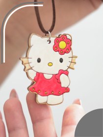 تصویر گردنبند چوب و چرم مدل کیتی 