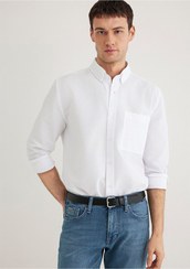 تصویر پیراهن سفید منظم / برش معمولی 0211527-620 پیراهن آستین کوتاه راسته مردانه | ماوی Mavi 211527 