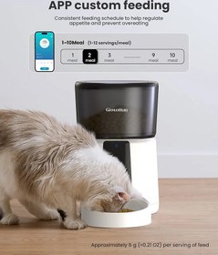 تصویر غذا خوری گربه و سگ هوشمند، برند GIOTOHUM مدل PE-A03 AUTOMATIC PET FEEDER WITH WIFI