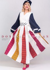 تصویر پیراهن زنانه گره استایل رویای رنگین کمان 