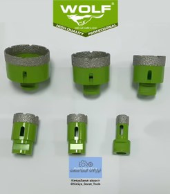 تصویر گردبر پرسلان سایز 40 مخصوص مینی فرز دریل ولف WOLF bit crown saw dry drill opening granite marble tile