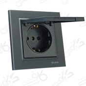 تصویر پریز برق ارت دار ایران الکتریک مدل برلیان زغال سنگی 