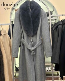 تصویر پالتو بلند یقه خز 