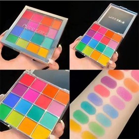 تصویر پالت سایه چشم 16 رنگ میس لارا پیگمنت قوی ماندگاری بالا "Miss Lara 16-color eyeshadow palette, strong pigment, long lasting"