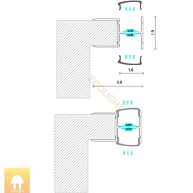 تصویر لاینر نوری لبه کابینتی MDF مدل H44 