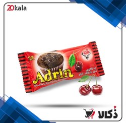 تصویر کیک خیس دوقلو کاکائویی با مغز آلبالو آدرین - وزن 65 گرم 