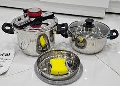 تصویر زودپز دوقلو تفال ظرفیت ۷ لیتر و ۵ لیتر 