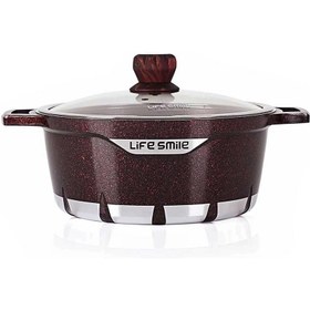 تصویر قابلمه گرانیتی لایف اسمایل مدل FLCM Life Smile FLCM32BS Non stick Soup Pot