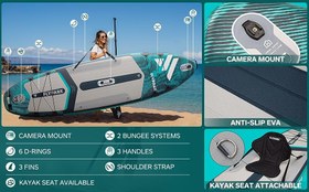 تصویر پدل برد FLYPARK مدل ice fog blue green 