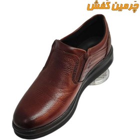 تصویر کفش چرم اداری و رسمی مردانه کلارک clarks زیره پی یو بدون بند کد 7199 