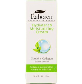 تصویر کرم مرطوب کننده بی رنگ حاوی کلاژن پوست چرب لابورن laboren hydratant and moisturizing cream